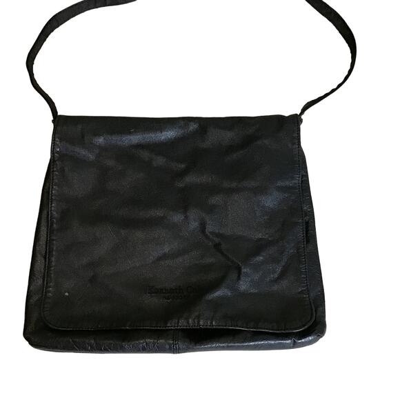 Kenneth Cole Black Messenger Bag EUC - Picture 1 of 10